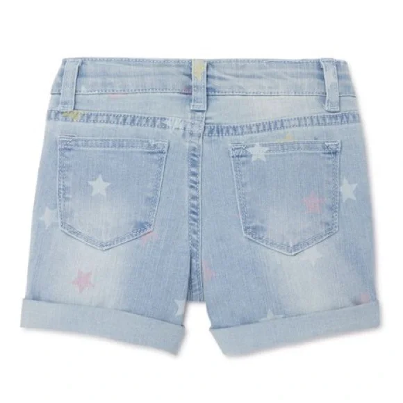 🆕 NWT Studio V Vigoss Kids Light Denim Star Print Jean Shorts Girls Sz 2T - Picture 2 of 10